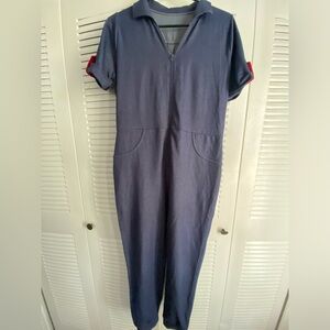 Weissman jumpsuit size XXL color blue shorts sleeve